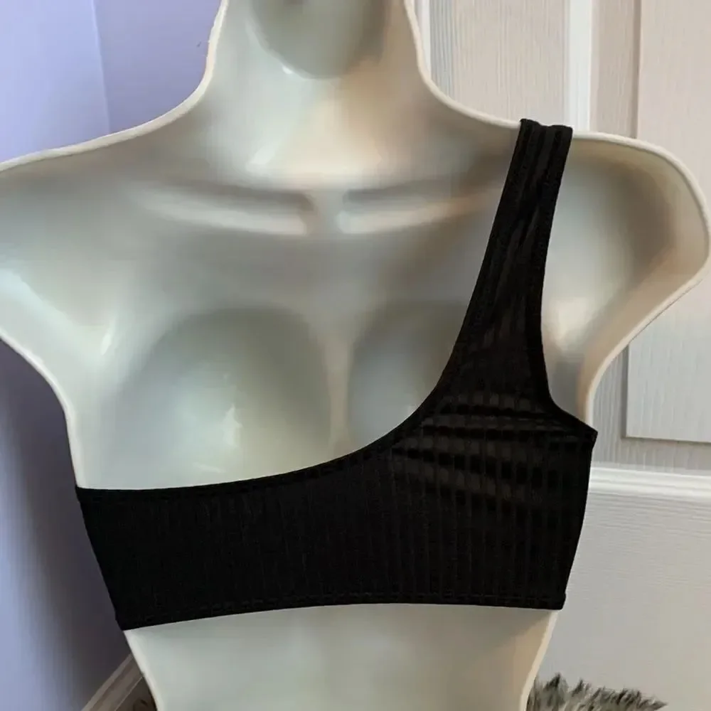 Designer Swimsuit Top Bra Swimwear Black S